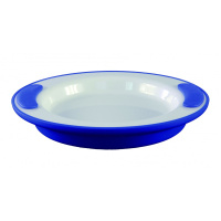 Warmhoudbord - wit/ blauw