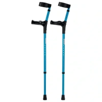 Elleboogkrukken | Blauw | Anatomisch gevormde handvatten | Gesloten manchet