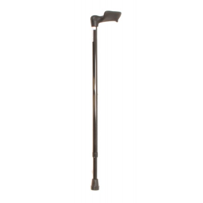 Wandelstok met anatomische handgreep | Zwart | Rechts