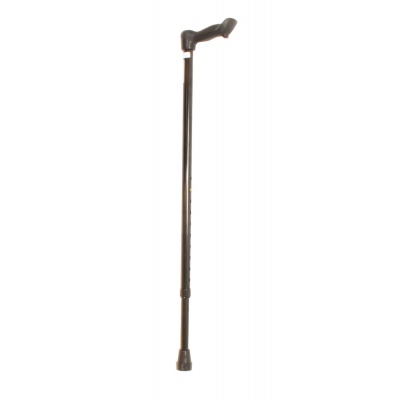 Wandelstok met anatomische handgreep | Zwart | Links