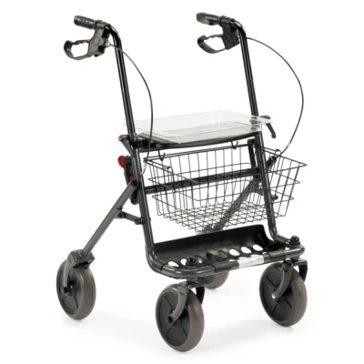 Rollator | Basic | Donkergrijs | MultiMotion | Mand | Dienblad | Stokhouder