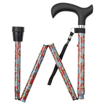 Opvouwbare wandelstok Paisley Rood | 82 - 94 cm