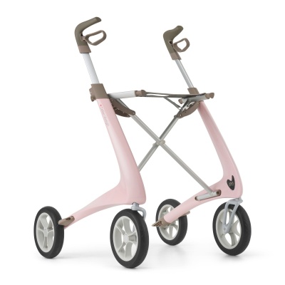 ByAcre | Ultralight Carbon Rollator | Lichtroze met organizer bag