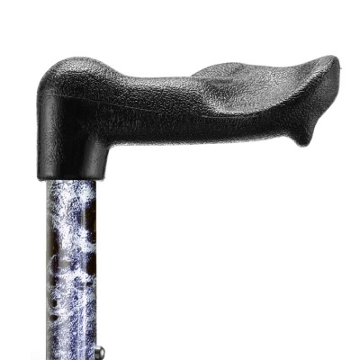Foto van Opvouwbare wandelstok met anatomisch handvat | Walk-On | Grey Marble | Rechts | 84 - 94 cm