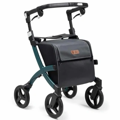 Rollz Flex | Rollator met grote boodschappentas | Mat donkergroen
