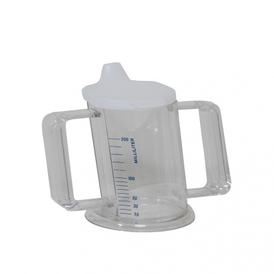 HandyCup met deksel - transparant met maatvoering
