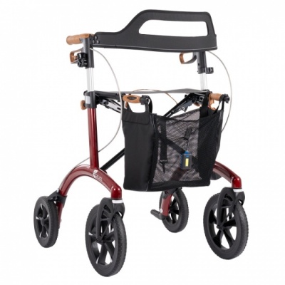 Foto van Saljol | Rollator Allround | Zwart | inclusief rugsteun, stokhouder, net-tas, bel en LED-lampje
