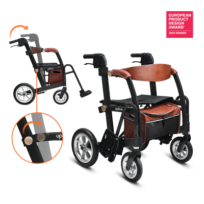Glide | 2-in-1 | Rollator en rolstoel | Zwart Foto van Glide | 2-in-1 | Rollator en rolstoel | Zwart