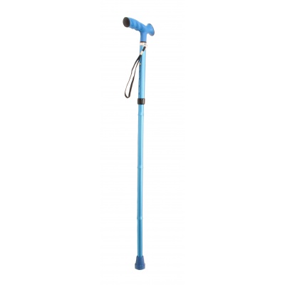 Wandelstok | Opvouwbaar | Aluminium | Blauw | TPR handvat 