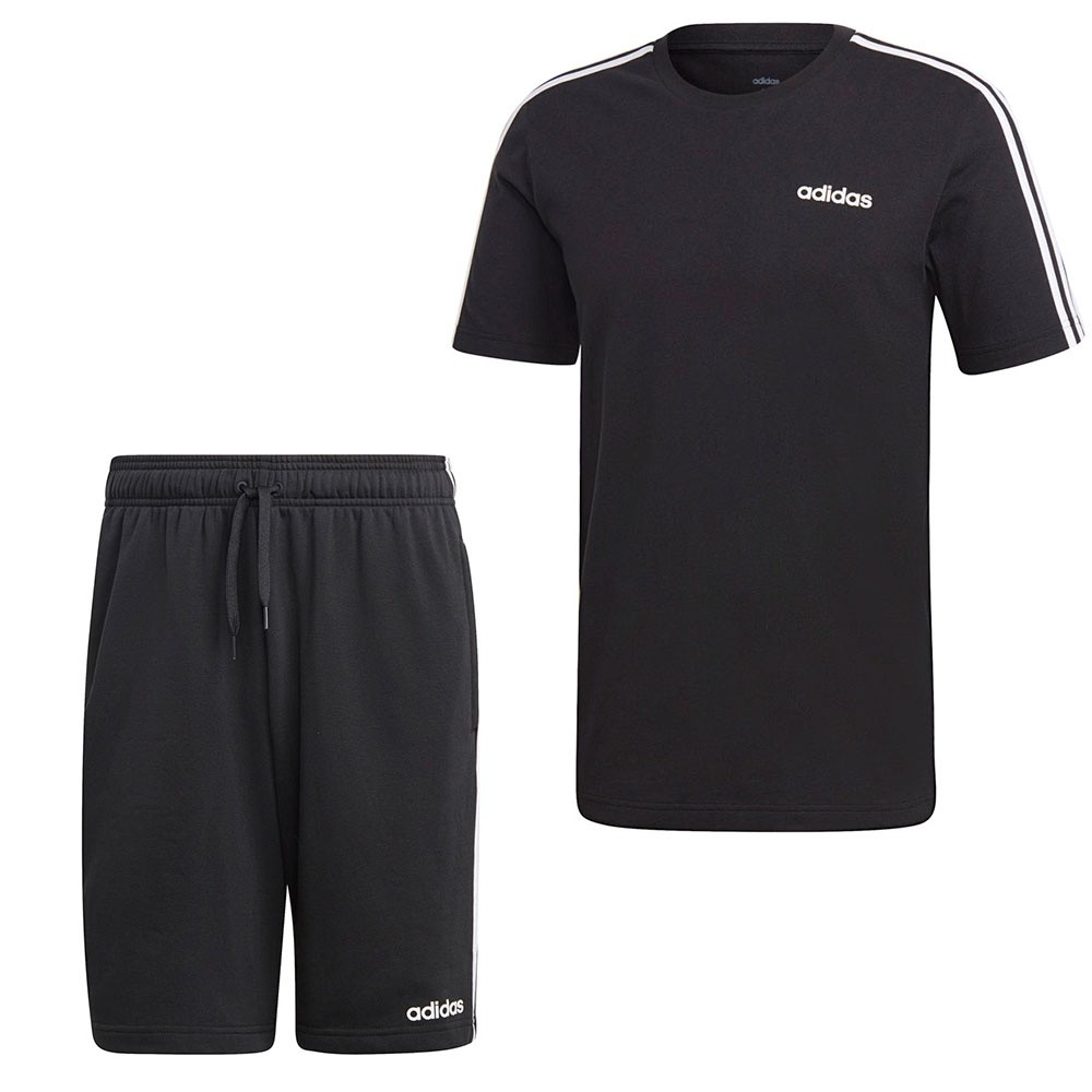 Afbeelding van Adidas Essentials 3 Stripes Set Zwart