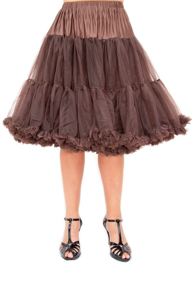 Petticoat Starlite over de knie met extra volume, chocolate brown Petticoat Starlite over de knie met extra volume, chocolate brown