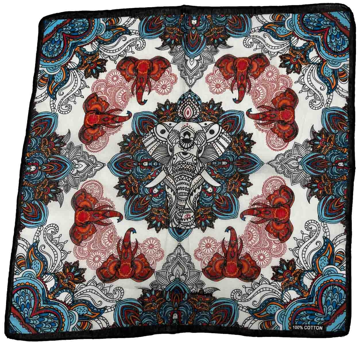 Zacharia | Bandana met kleurrijke paisley en olifanten print