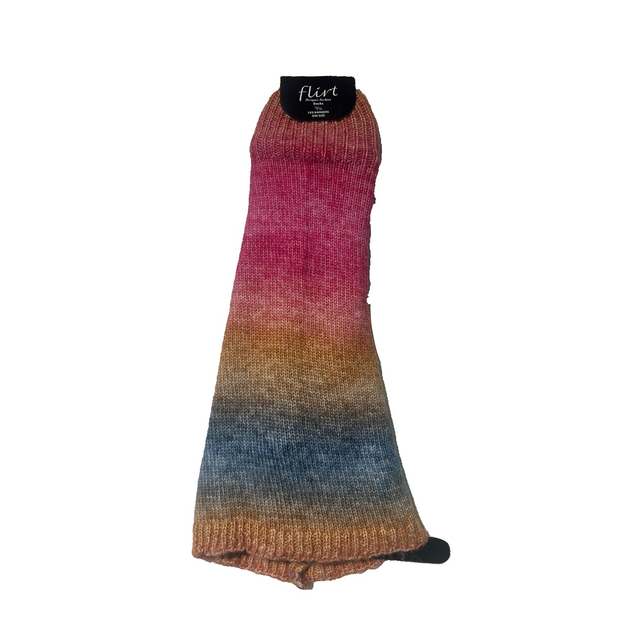 Flirt | Flaired beenwarmers van zacht pastel-regenboog breisel 