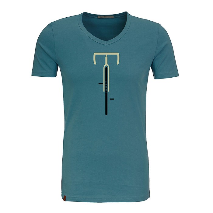 T-shirt Bike lauft, bio katoen storm blauw T-shirt Bike lauft, bio katoen storm blauw