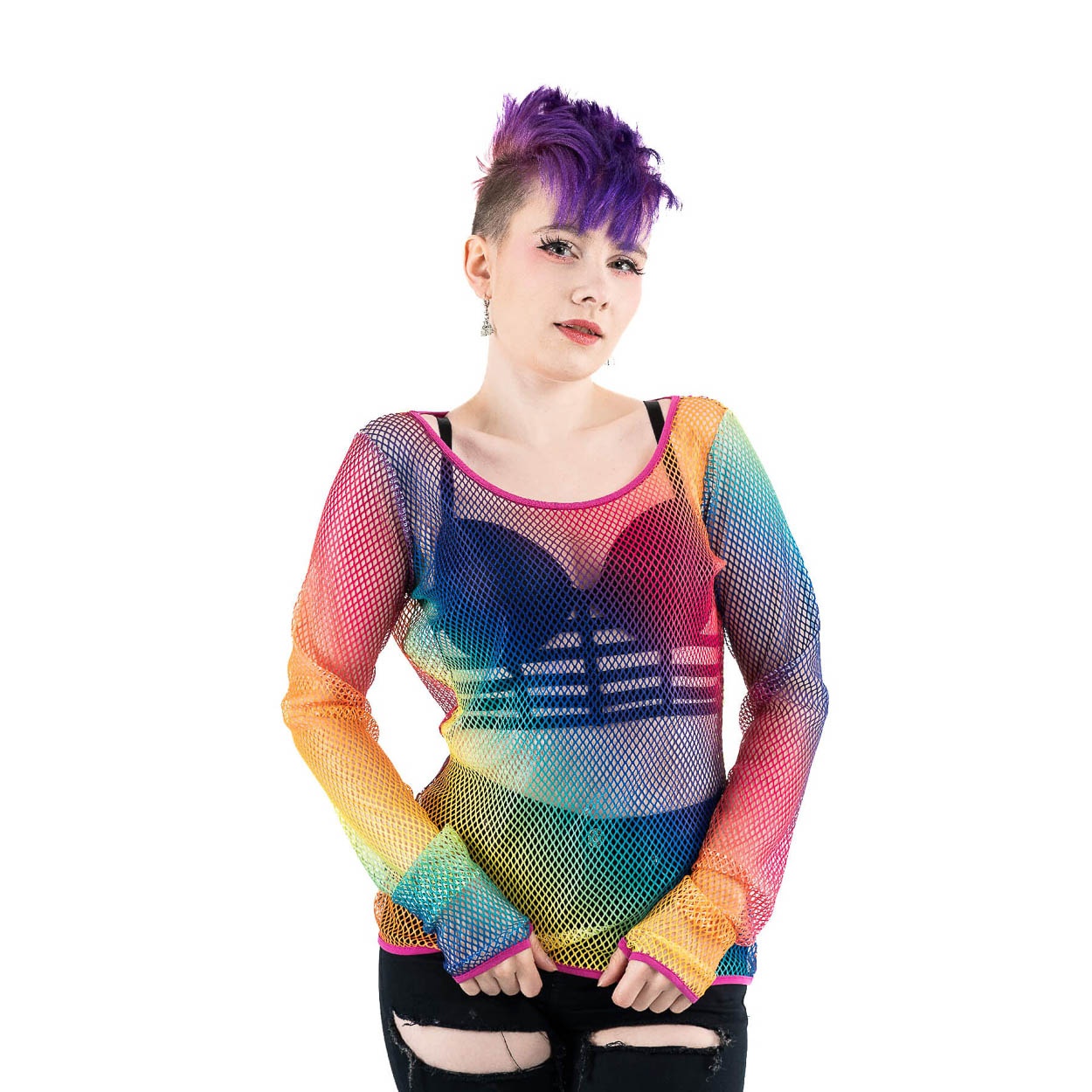 Poizen Industries | Heldere regenboog gaas top, Future