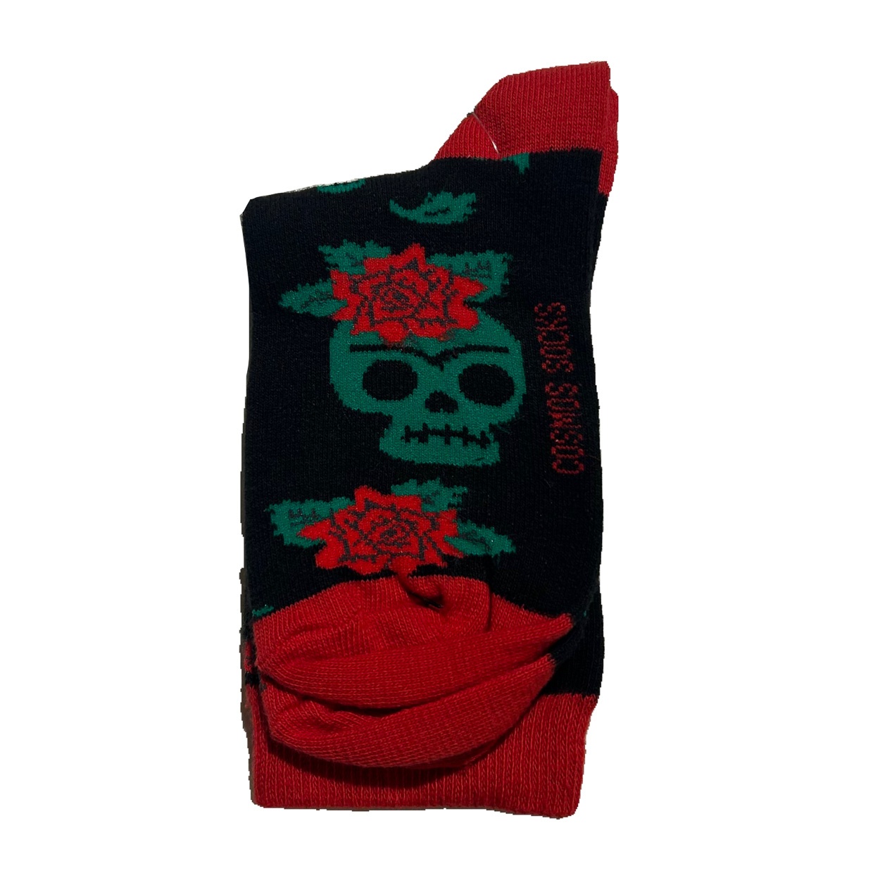 Flirt | Sokken zwart met rood groene en Muertos skull 