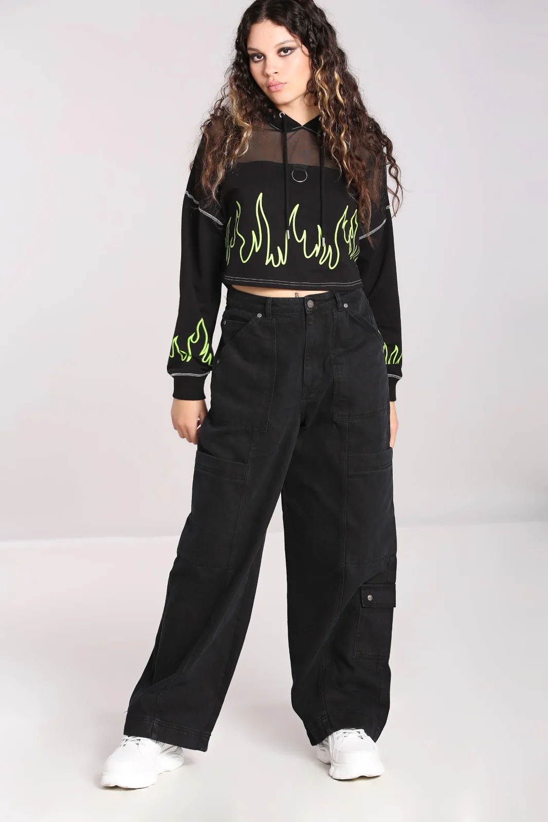 Hell Bunny | Zwarte skater jeans Reese met zakken Hell Bunny | Zwarte skater jeans Reese met zakken