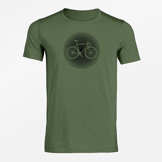 T-shirt Bike circle, bio katoen steel green T-shirt Bike circle, bio katoen steel green