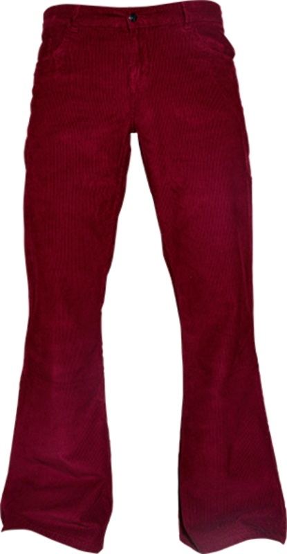 Chenaski | Ribcord retro broek met wijde pijpen, bordeaux tawny port