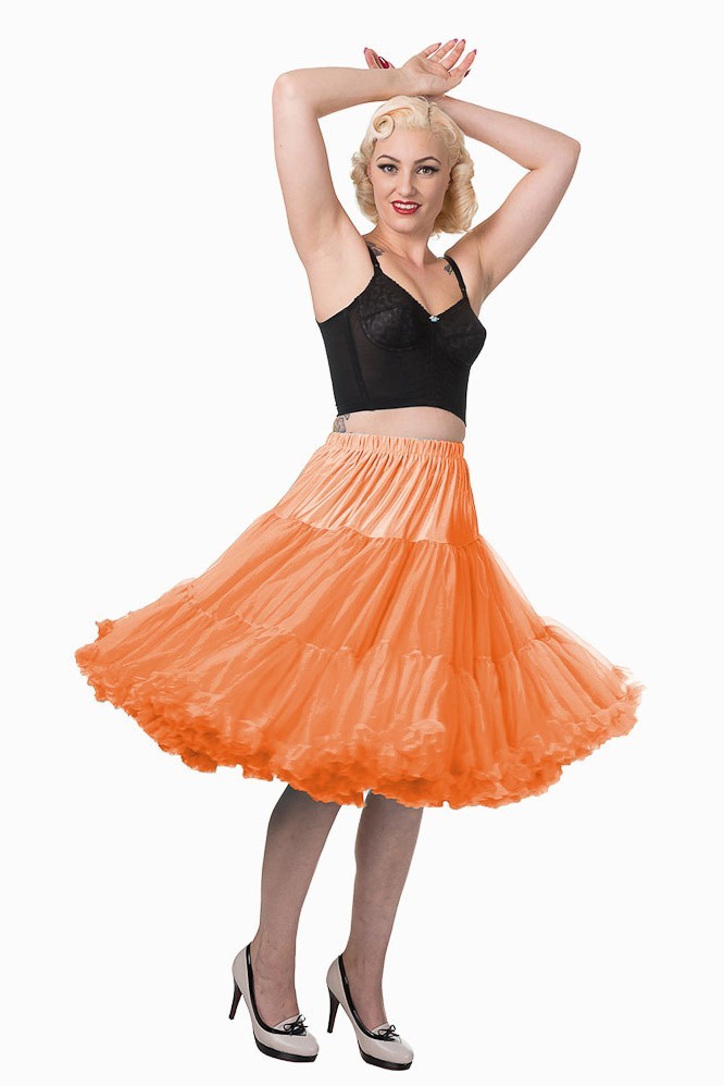 Banned - Petticoat Lifeforms, kuitlang met extra volume, oranje Banned - Petticoat Lifeforms, kuitlang met extra volume, oranje