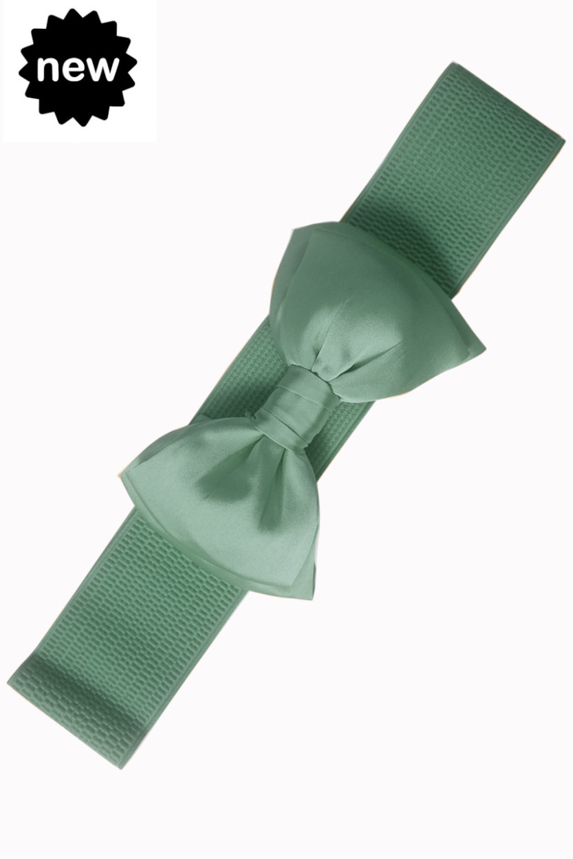 Banned | Elastiekriem Bella met strik, zee groen Banned | Elastiekriem Bella met strik, zee groen