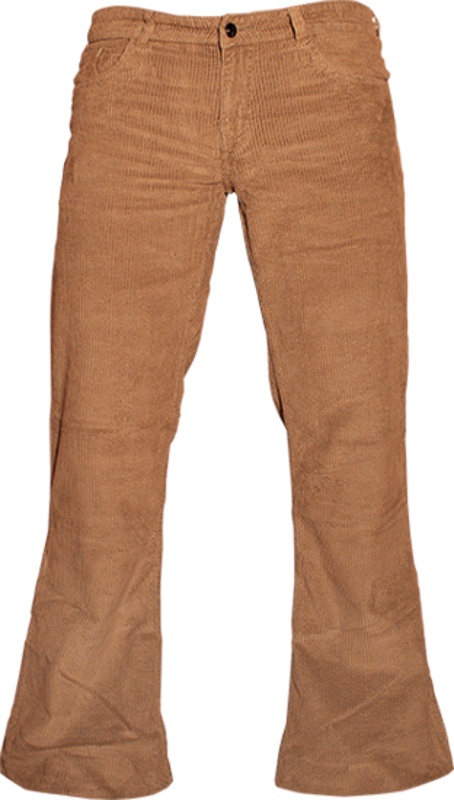 Chenaski | Brede ribcord retro broek licht olijf, wijde pijp