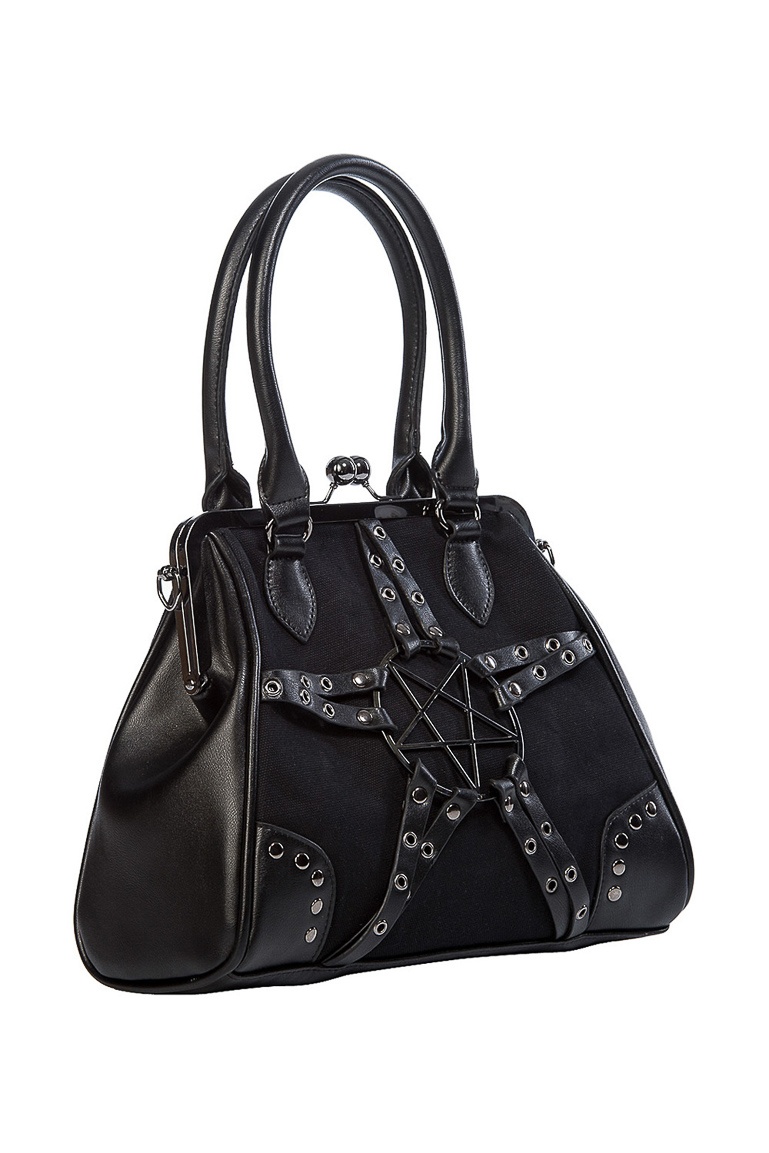 Banned | Handtas Restrict met kettingen en pentagram