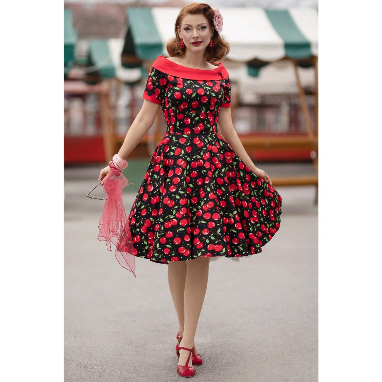 Dolly and Dotty | Jurk Darlene Cute Cherry print Dolly and Dotty | Jurk Darlene Cute Cherry print
