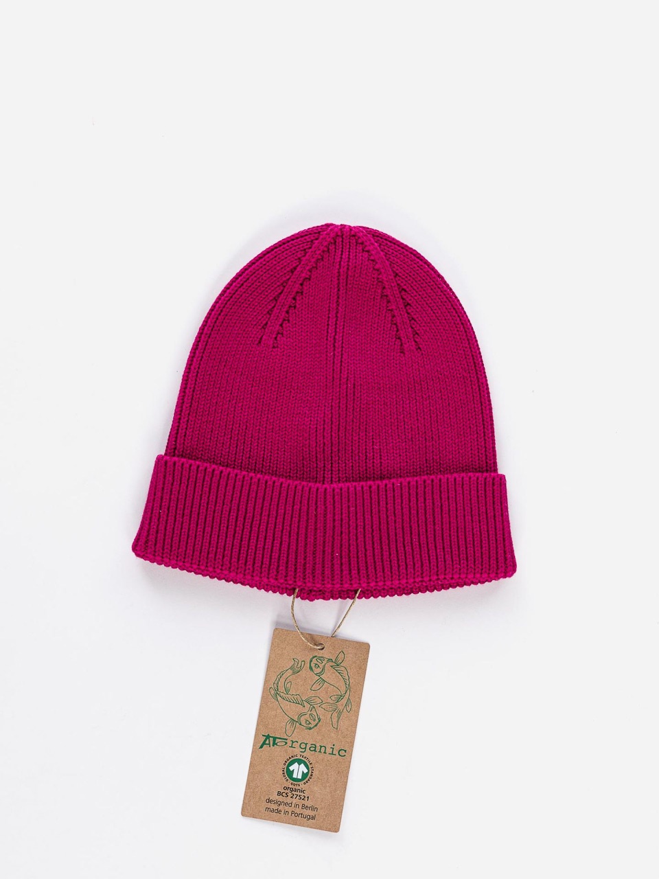 ATO Berlin | Gebreide biokatoen muts Maxim met omslag, fuchsia
