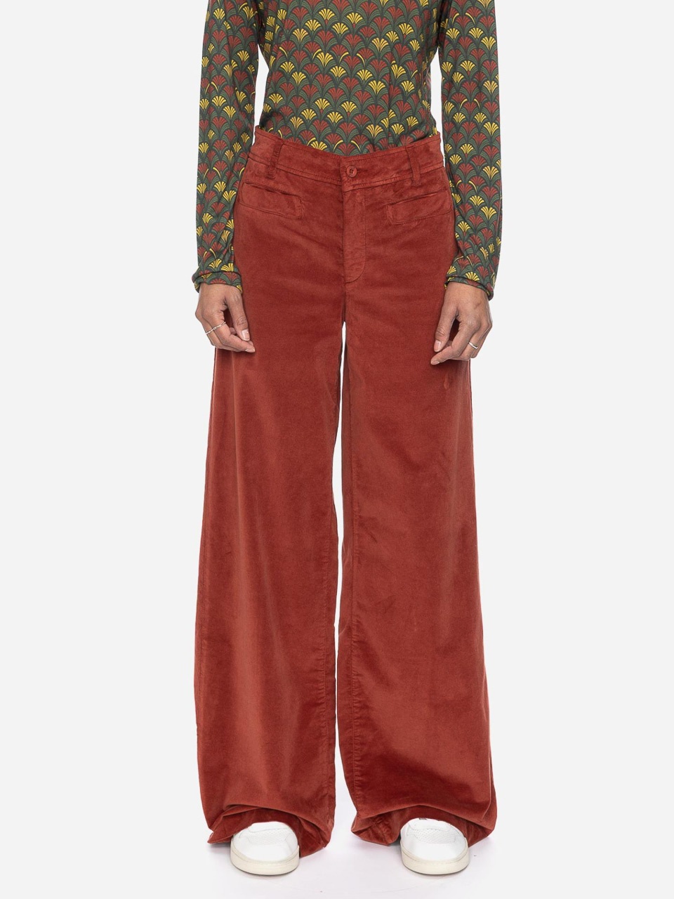 ATO Berlin | Hoge taille broek Lacy met wijde pijpen, henna-oranje fluweel ATO Berlin | Hoge taille broek Lacy met wijde pijpen, henna-oranje fluweel