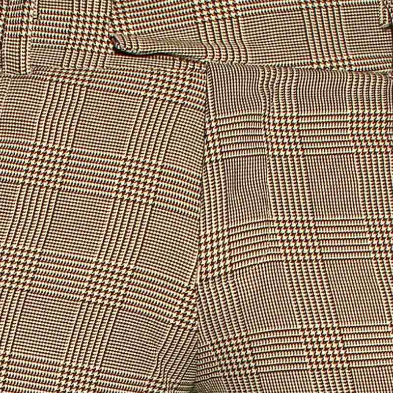 Chenaski | Pantalon Bakerstreet, zwart wit pied de poule ruit met wijde pijpen