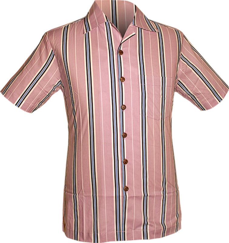 Chenaski | Overhemd korte mouw, Stripes, creme lila zwart blauw Chenaski | Overhemd korte mouw, Stripes, creme lila zwart blauw