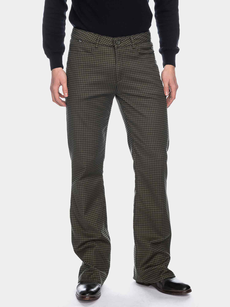 ATO Berlin | Pantalon Maro groen geruit met wijde pijpen