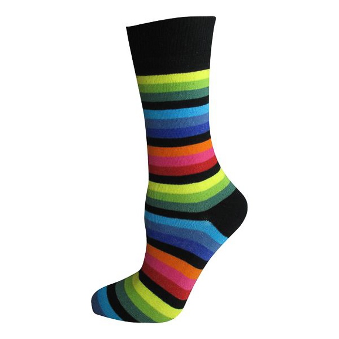 Macahel | Heren, Enkelsokken zwart met New dark regenboog met zwarte boord Macahel | Heren, Enkelsokken zwart met New dark regenboog met zwarte boord