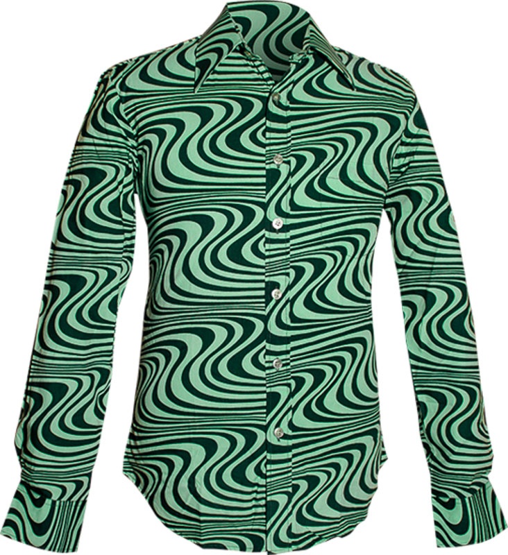 Chenaski | overhemd Seventies Wavyline, mint dark green