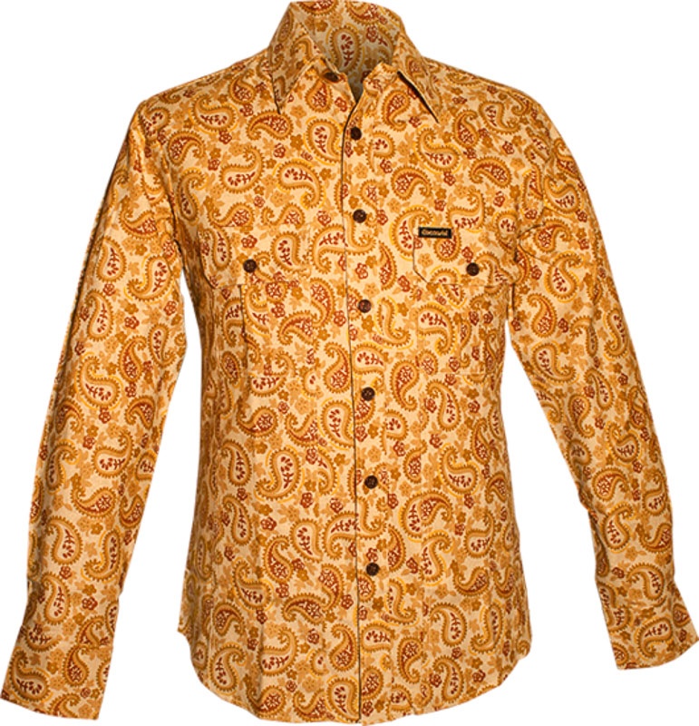 Chenaski | Cowboy overhemd, paisley flowers creme