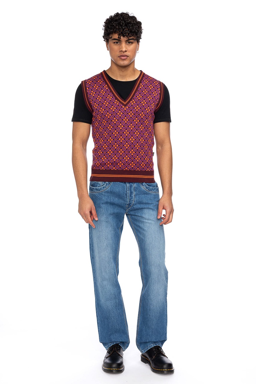 ATO Berlin | Spencer Mirah, aubergine en oranje retro-patroon ATO Berlin | Spencer Mirah, aubergine en oranje retro-patroon