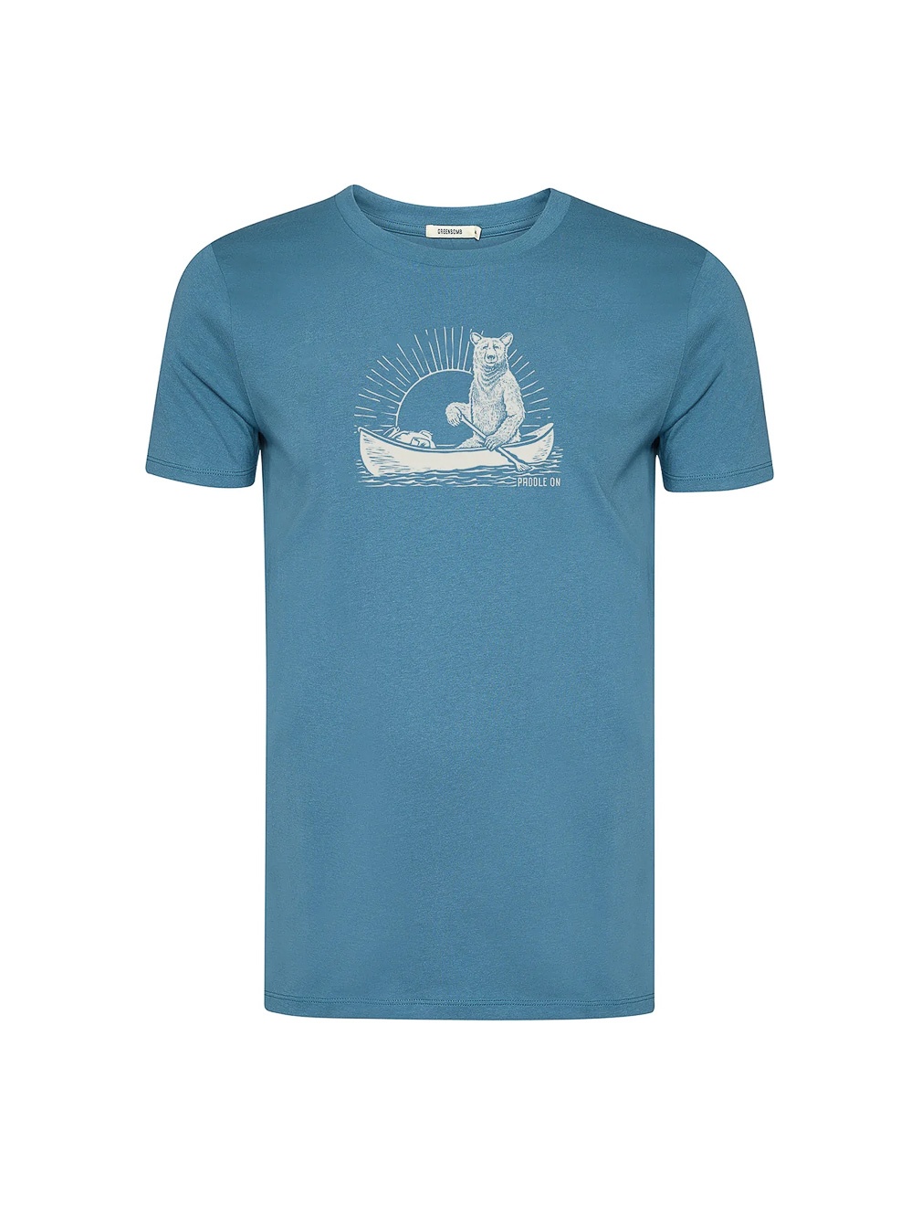 Green Bomb | T-shirt Bear canoe, tidal blue bio katoen