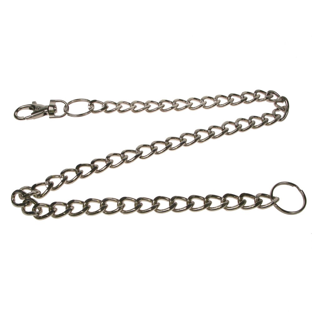 Bullet 69 - Sleutelhanger met plat geslepen zilverkleurige grove ketting Bullet 69 - Sleutelhanger met plat geslepen zilverkleurige grove ketting