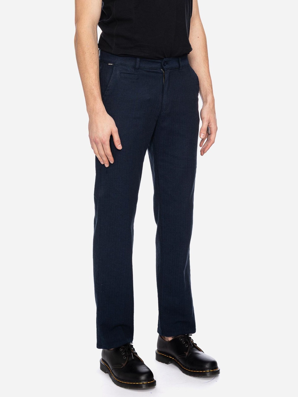 ATO Berlin | Pantalon Jorjo, klassieke visgraat in blauw, bio-katoen ATO Berlin | Pantalon Jorjo, klassieke visgraat in blauw, bio-katoen
