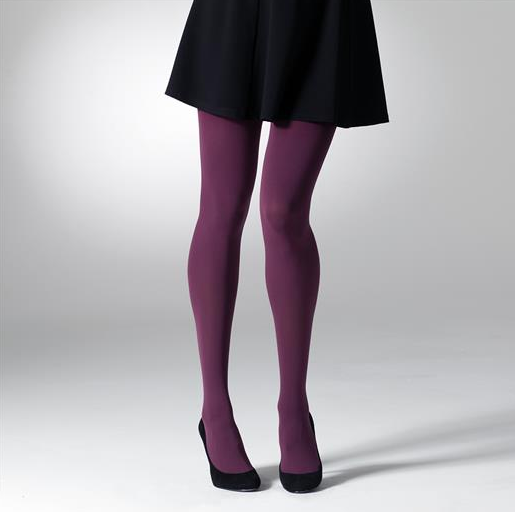 Panty effen plum, 100 denier Panty effen plum, 100 denier