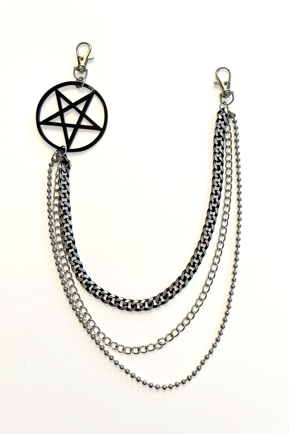 Banned | Goth broek ketting met Pentagram