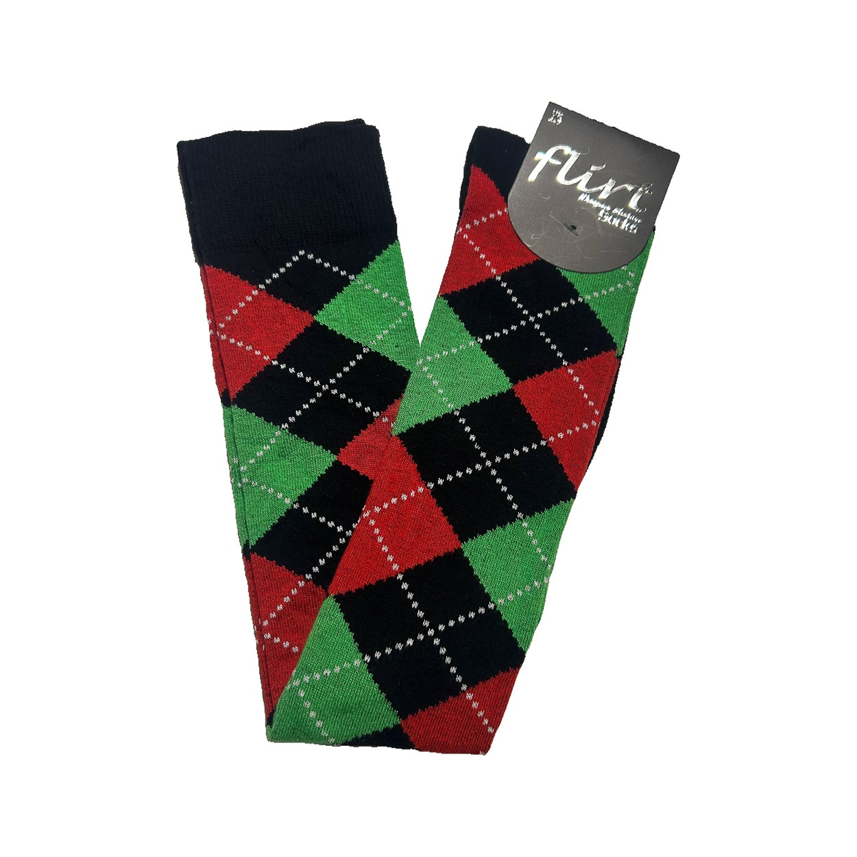 Flirt | Overknee sokken zwart groen rood schoolgirl ruit Flirt | Overknee sokken zwart groen rood schoolgirl ruit