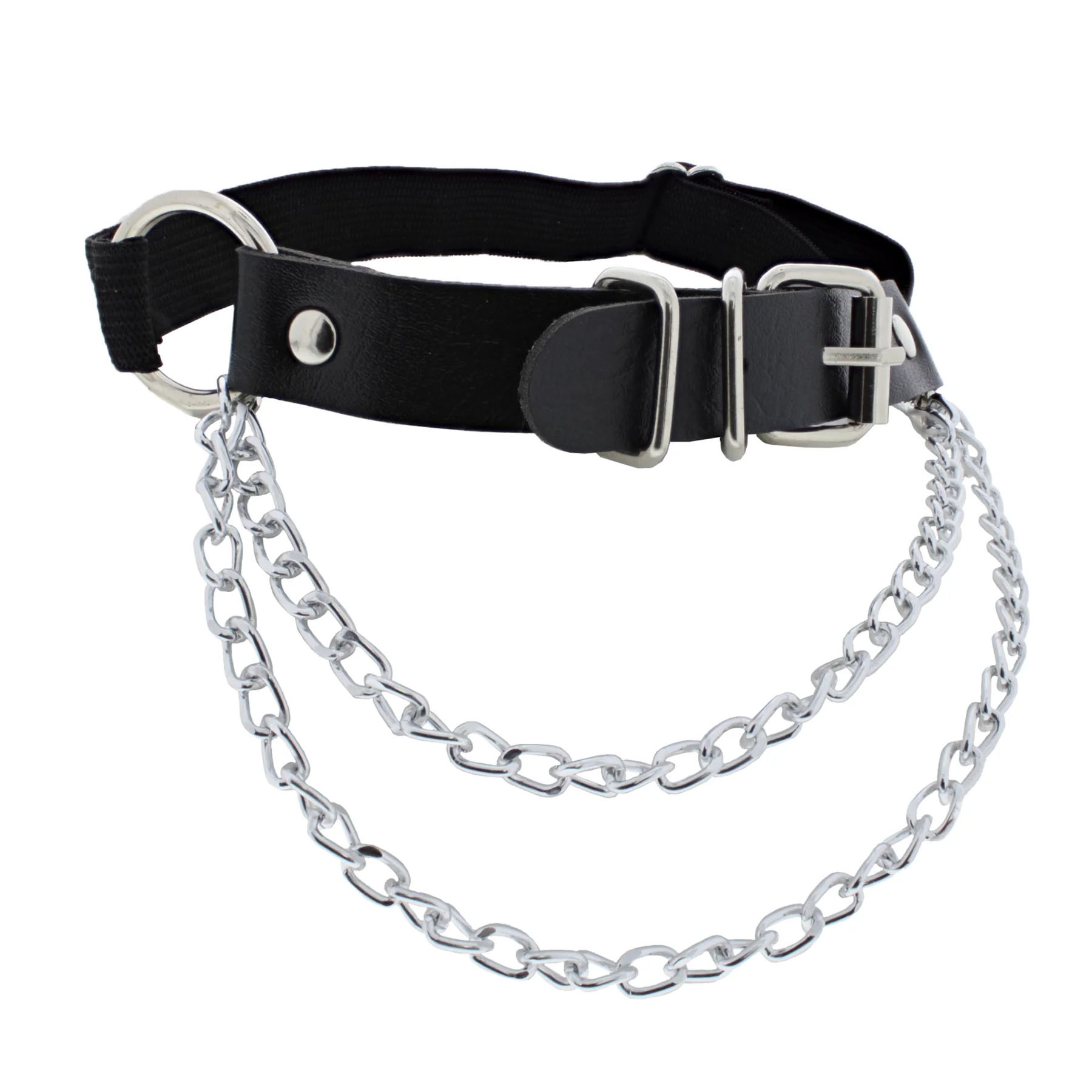 Zacharia | Bovenbeen harnas met O-ring en 2 kettingen