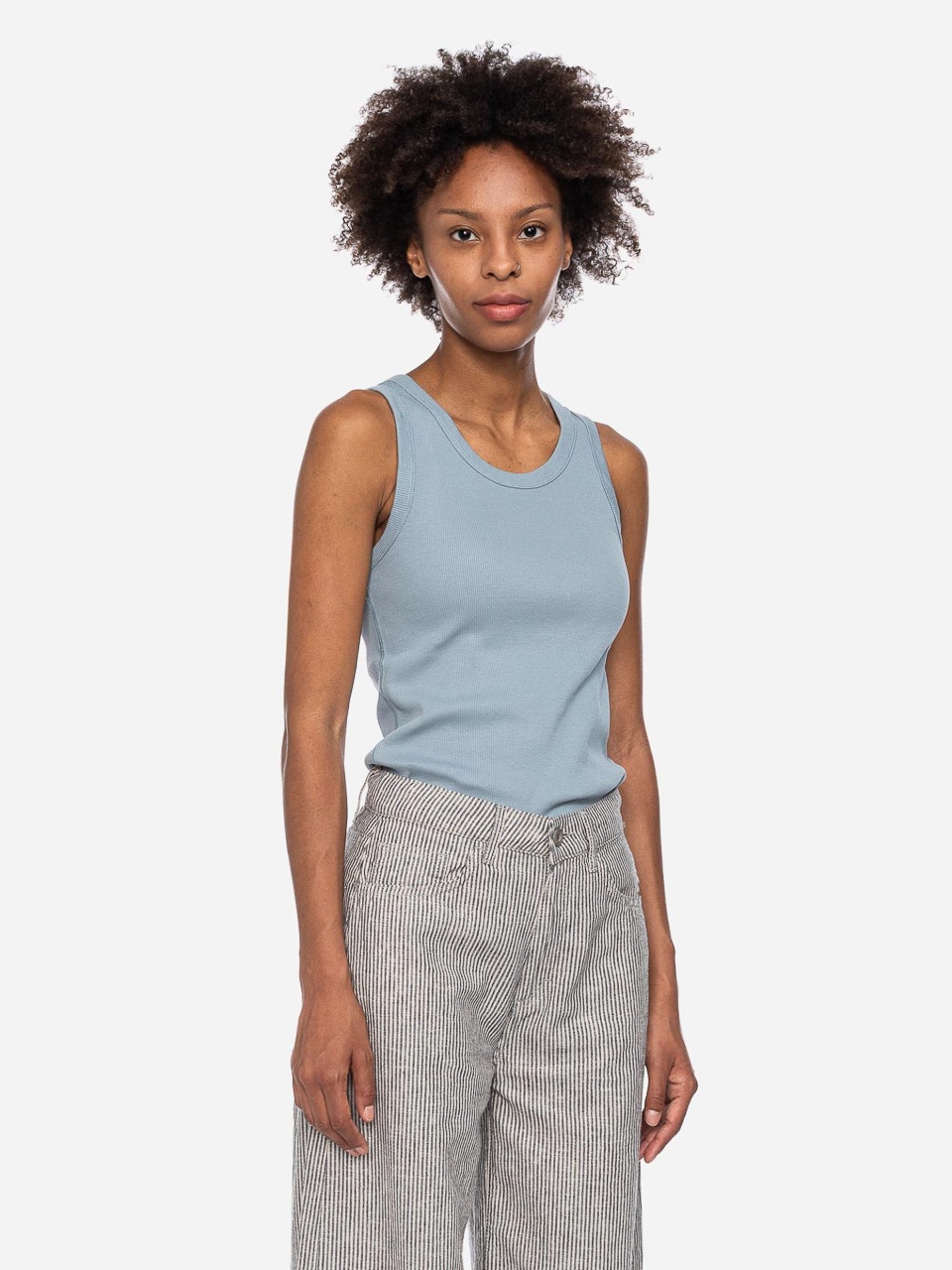 ATO Berlin | Tanktop Ribba van lichtblauw biokatoen rib-breisel ATO Berlin | Tanktop Ribba van lichtblauw biokatoen rib-breisel