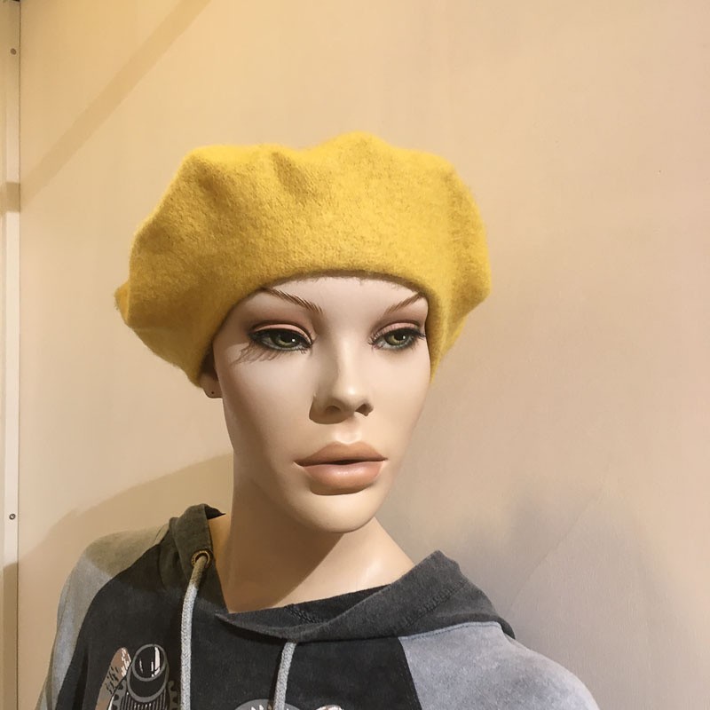 Klassieke baret van wol, geel Klassieke baret van wol, geel