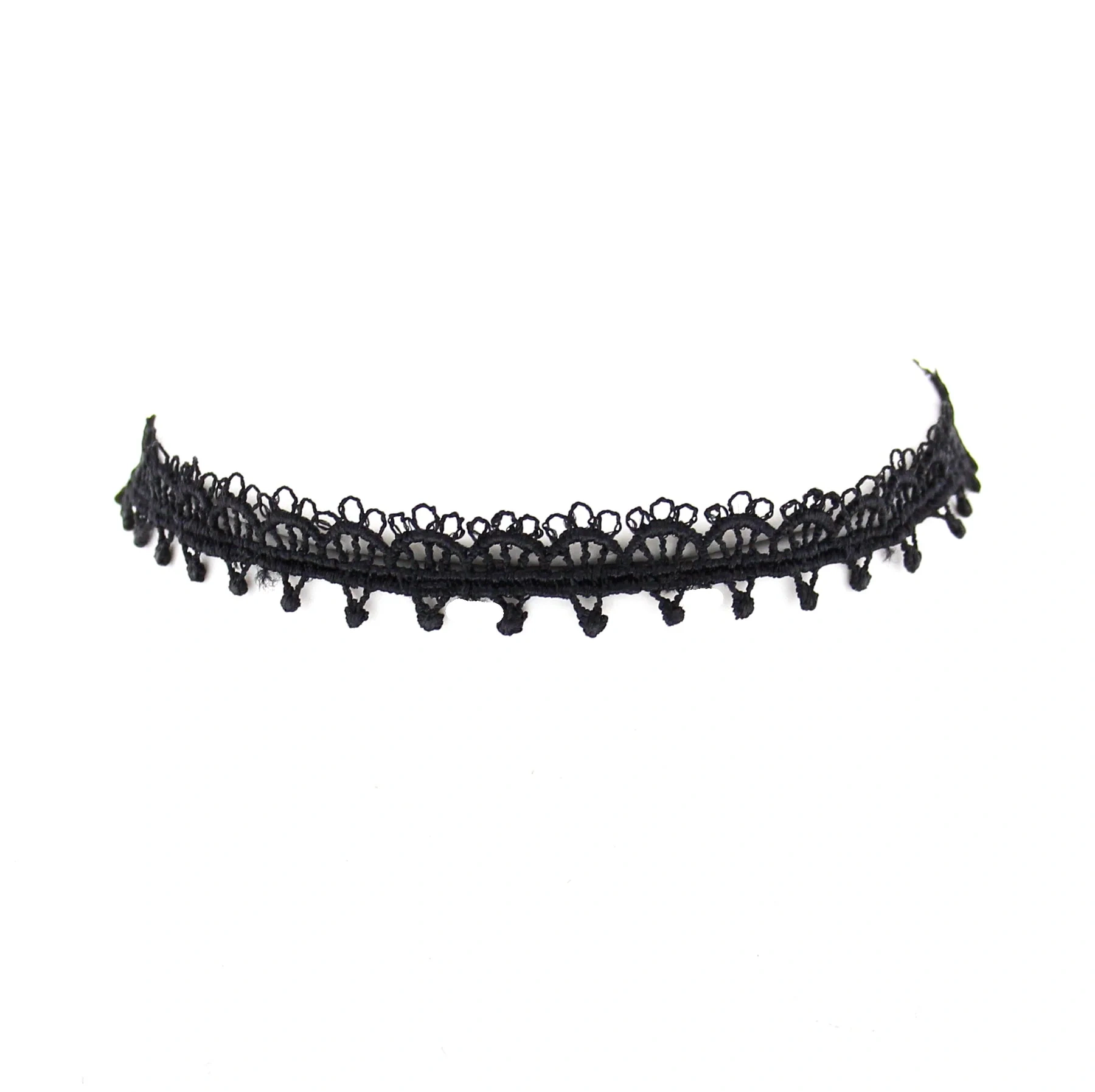 Zacharia | Choker van zwart open kant met loupjes