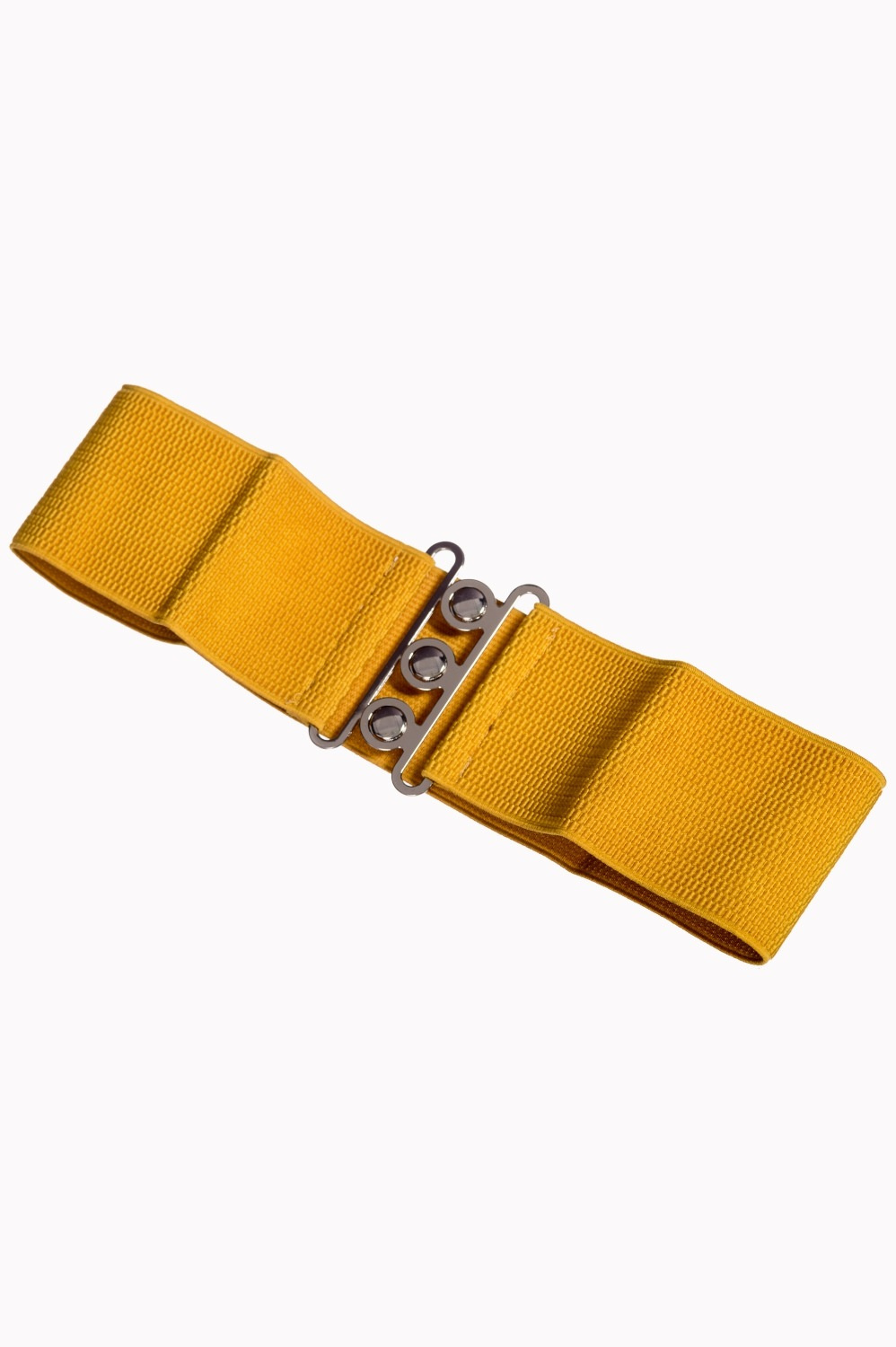 Banned | Vintage elastische riem Mosterdgeel