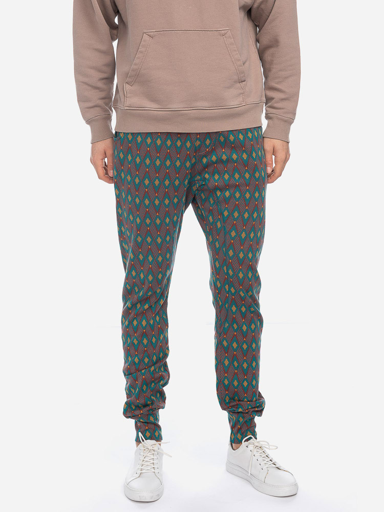 ATO Berlin | Sportbroek Fips petrol met rust retro patroon kopen?  Simsalabim.