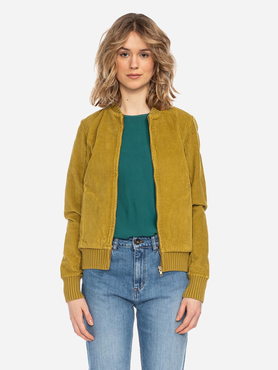 ATO Berlin | Retro jas Bebe van mais-gele brede ribcord, biokatoen